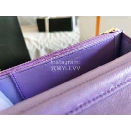 Chanel Calf Classic Flap Chain Crossbody Bag Purple 
