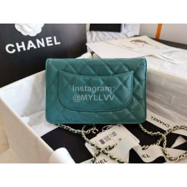 Chanel Calf Classic Flap Chain Crossbody Bag Green