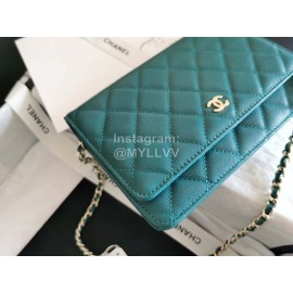 Chanel Calf Classic Flap Chain Crossbody Bag Green