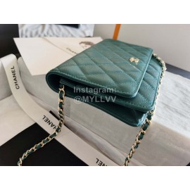 Chanel Calf Classic Flap Chain Crossbody Bag Green