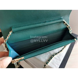 Chanel Calf Classic Flap Chain Crossbody Bag Green