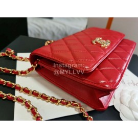 Chanel Calf Classic Flap Crossbody Chain Bag Red