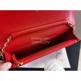 Chanel Calf Classic Flap Crossbody Chain Bag Red