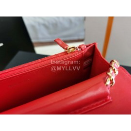 Chanel Calf Classic Flap Crossbody Chain Bag Red