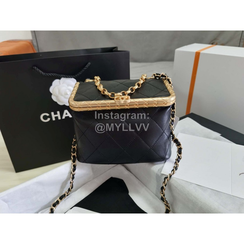 Chanel Black Sheepskin Chain Crossbody Bag
