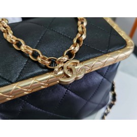 Chanel Black Sheepskin Chain Crossbody Bag