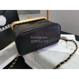 Chanel Black Sheepskin Chain Crossbody Bag