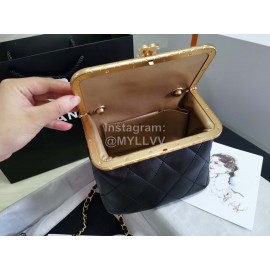 Chanel Black Sheepskin Chain Crossbody Bag