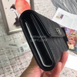 Chanel Boy Series Calf Three Fold Wallet Black