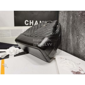 Chanel Calf Chain Crossbody Drawstring Bucket Bag Black