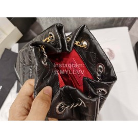 Chanel Calf Chain Crossbody Drawstring Bucket Bag Black