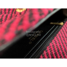 Chanel Winter Vintage Chain Crossbody Flap Bag Rose Red