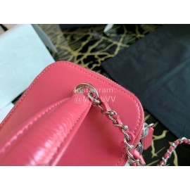 Chanel Woven Box Chain Crossbody Bag Pink