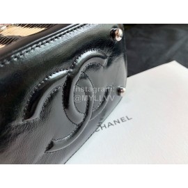Chanel Woven Box Chain Crossbody Bag Black