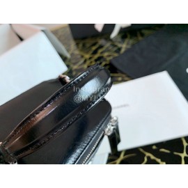 Chanel Woven Box Chain Crossbody Bag Black