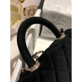 Chanel Black Elegant Velvet Chain Crossbody Mini Bag