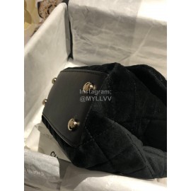 Chanel Black Elegant Velvet Chain Crossbody Mini Bag