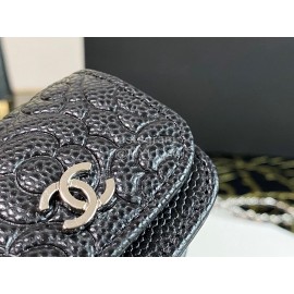 Chanel Classic Camellia Embossed Leather Headset Bag