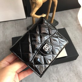 Chanel Black Patent Leather Wallet 