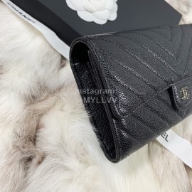 Chanel Black Calf Long Wallet