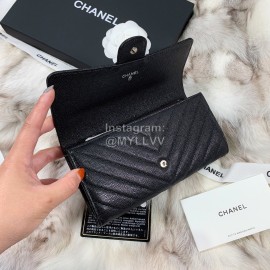Chanel Black Calf Long Wallet