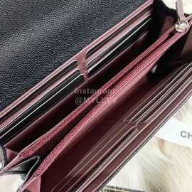 Chanel Black Calf Long Wallet