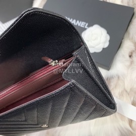 Chanel Black Calf Long Wallet