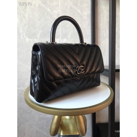 Chanel Wax Skin Chain Crossbody Flap Bag Handbag Black