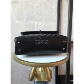 Chanel Wax Skin Chain Crossbody Flap Bag Handbag Black