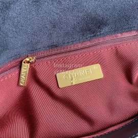 Chanel Winter New Medium Plaid Velvet Chain Crossbody Flap Bag Black