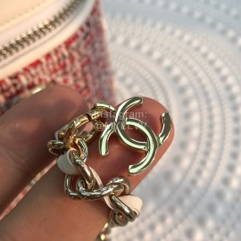 Chanel Woolen Chain Crossbody Bucket Bag Cosmetic Bag Red