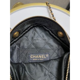 Chanel Vintage Sheepskin Square Chain Crossbody Bag Black