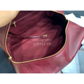 Chanel Calf Large Chain Crossbody Travelling Bag Wine Red As8396