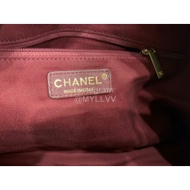 Chanel Calf Large Chain Crossbody Travelling Bag Wine Red As8396