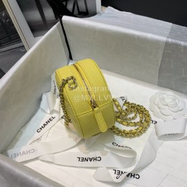 Chanel Calf Chain Crossbody Round Bag Yellow