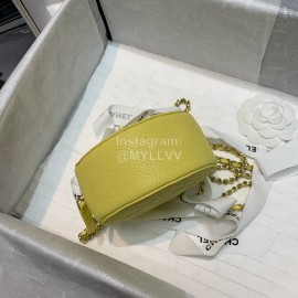 Chanel Calf Chain Crossbody Round Bag Yellow