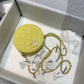 Chanel Calf Chain Crossbody Round Bag Yellow