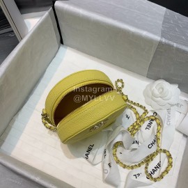 Chanel Calf Chain Crossbody Round Bag Yellow