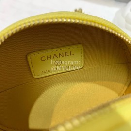 Chanel Calf Chain Crossbody Round Bag Yellow