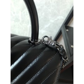 Chanel Calf Chain Crossbody Flap Bag Handbag Black