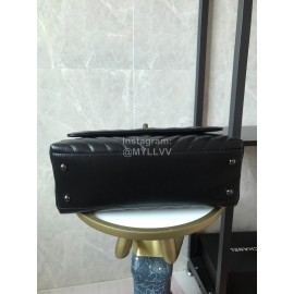 Chanel Calf Chain Crossbody Flap Bag Handbag Black