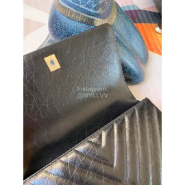 Chanel Black Calf Chain Crossbody Flap Bag Handbag 