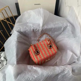 Chanel Weave Chain Crossbody Cosmetic Bag Orange Ap1999