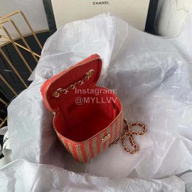 Chanel Weave Chain Crossbody Cosmetic Bag Orange Ap1999