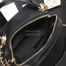 Chanel Black Calf Square Chain Crossbody Cosmetic Bag 