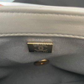 Chanel Winter Leather Chain Flap Bag For Women Gray As2733