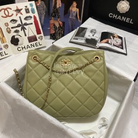 Chanel Winter Cowhide Chain Shoulder Bag For Women Green As2724