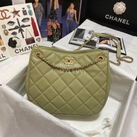 Chanel Winter Cowhide Chain Shoulder Bag For Women Green As2724