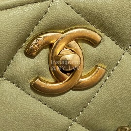 Chanel Winter Cowhide Chain Shoulder Bag For Women Green As2724
