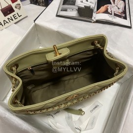 Chanel Winter Cowhide Chain Shoulder Bag For Women Green As2724